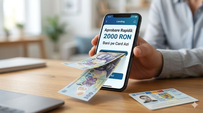 Bani ieșind din telefon și buletin pentru aprobare credit rapid online.