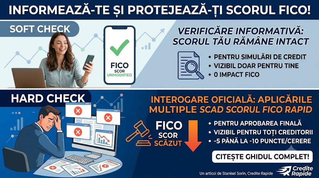 Soft Check vs Hard Check: cum îți protejezi scorul FICO
